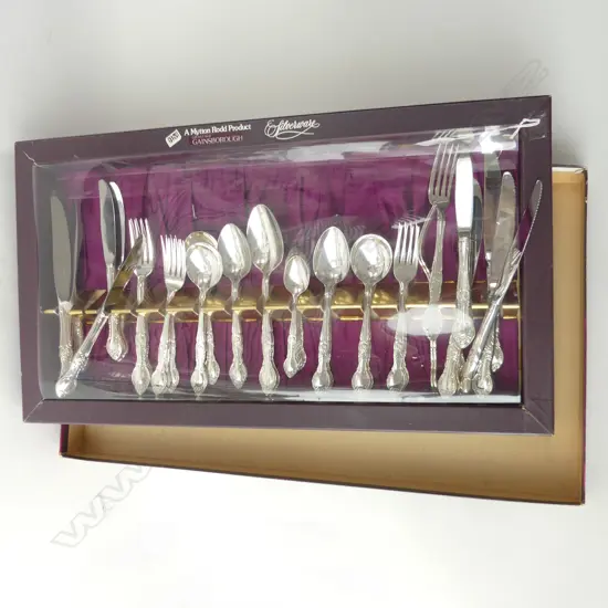 CASED SILVERPLATE GAINSBOROUGH PAT  CUTLERY SET 