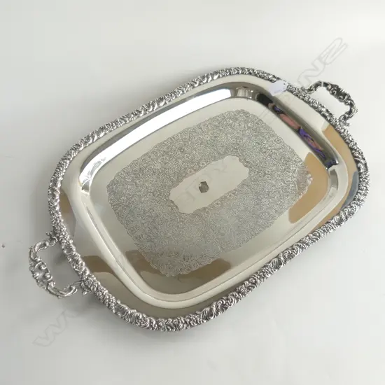 SILVERPLATE 2 HANDLED TRAY L500MM W370MM