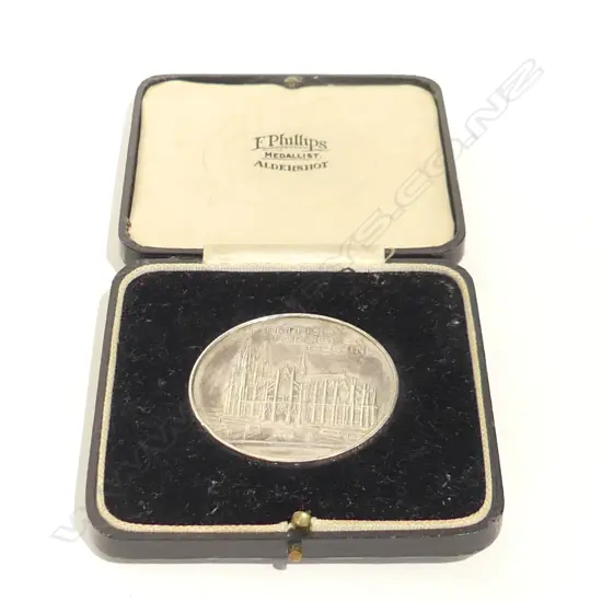 STG SILVER MEDAL BRITISH FORCES ON THE RHINE 1924 DIVING INTER-ALLIED SECOND 38.9 GRAMS, CASED