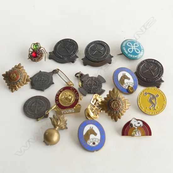 BAG OF VINTAGE BADGES