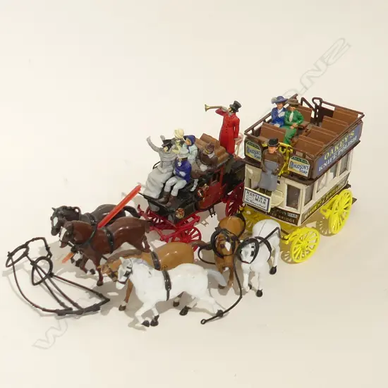 2 SETS MATCHBOX DIECAST COACH & HORSES 