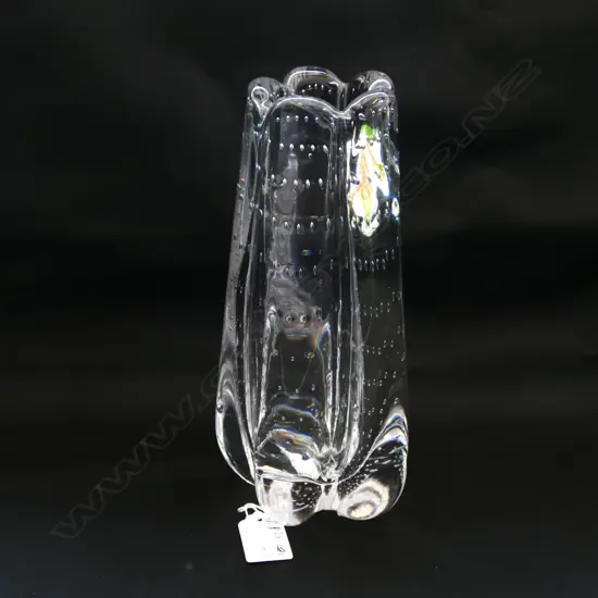 A heavy mid-century art glass vase,