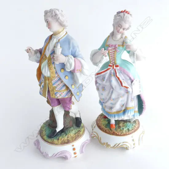 PR LG FIGURINES; LADY & GENT IN PERIOD COSTUMES . GENT IS A/F H. 330