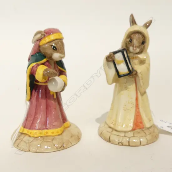 TWO ROYAL DOULTON BUNNYKINS FIGURINES; 'SANDS OF TIME' & 'FORTUNE TELLER' C.2000-1 H.115,102MM