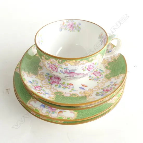 5 PCS VINTAGE MINTON BIRD OF PARADISE INCL TRIO C1912-1950