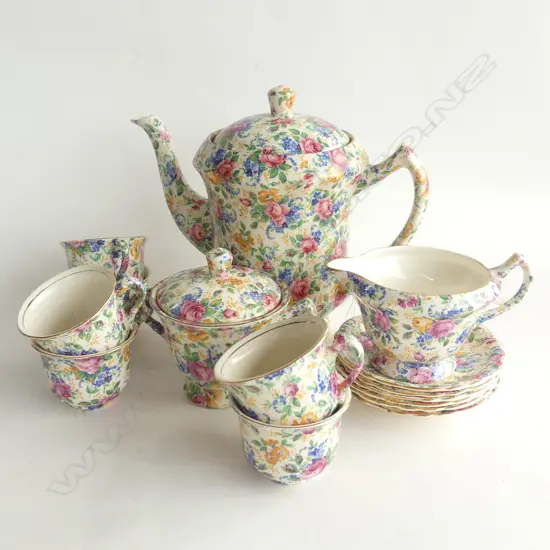 JAMES KENT AOF COFFEE POT CREAM SUGAR & 6C/S