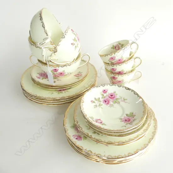 SALISBURY 'DIJON' PART SET; SOUP COUPES & UNDER PLATES, SALAD PL,ATES, CUPS & SAUCERS, PLATES - 23PCS 