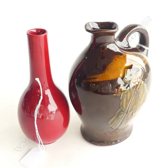 2 ROYAL DOULTON PCES; FLAMBE VASE H.175mm & DEWARS WHISKY DECANTER 'THE WATCHMAN'
