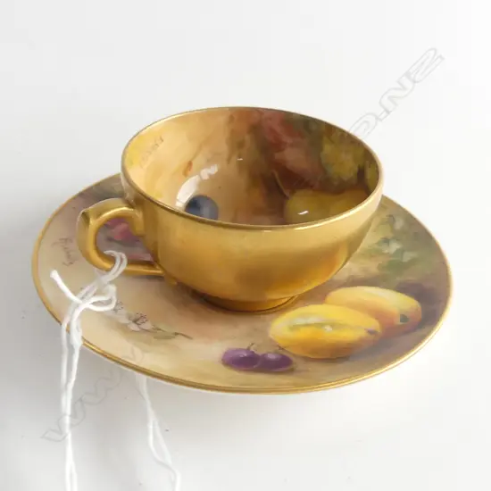 ROYAL WORCESTER SIGNED MINI CUP & SAUCER 100mm dia...