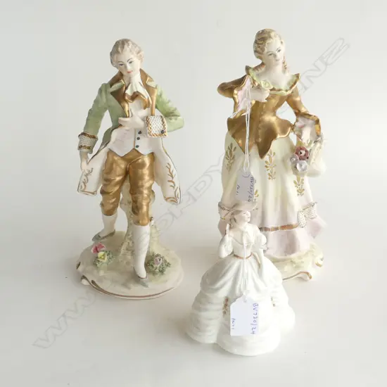 PR OF UNMARKED FIGURES H250MM & COALPORT FIGURE  PENNY  H130MM