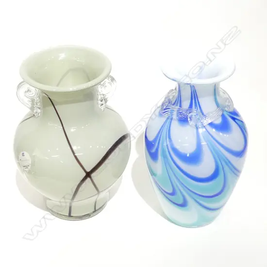 TWO KAMEI JAPANESE ART GLASS VASES H.280mm