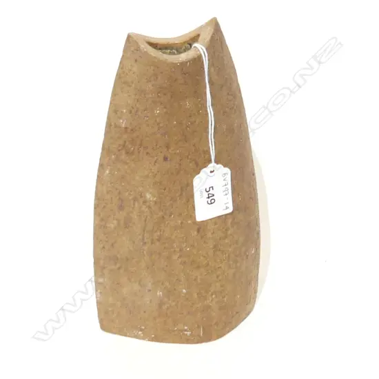 JIM GREIG TAPERED SLAB VASE - INCISED MARK - MINOR FLAKE CHIP TO RIM H. 215MM