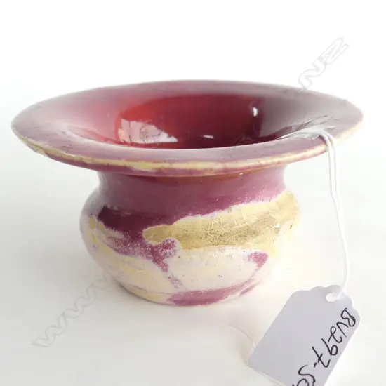 BRIAR GARDNER RED GLAZE SQUAT VASE Dia.125mm. UNSIGNED