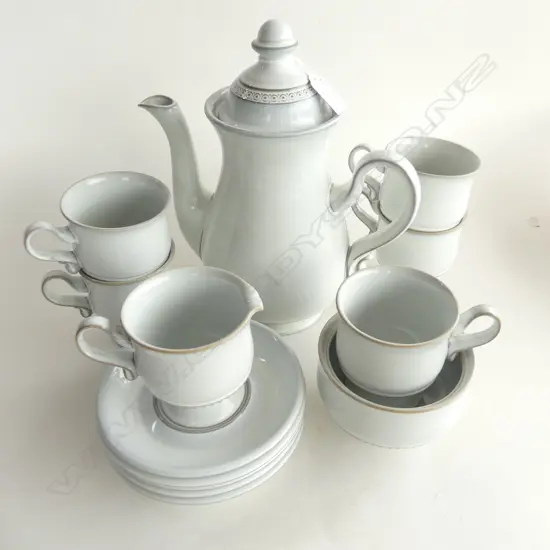 13 PCE DENBY COFFEE SET (repair to spout) 