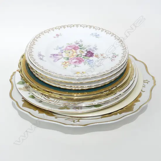 13 ASST PLATES INCL. RA, LIMOGES, COALPORT, WEDGWOOD, AYNSLEY, RCD ETC..