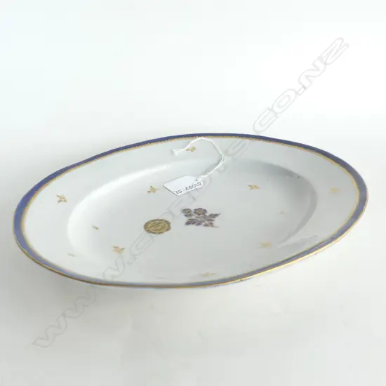 EARLY 19THC BLUE WHITE & GILT ASHETTE RED ANCHOR MARK CHELSEA? L.300mm w BADA sticker