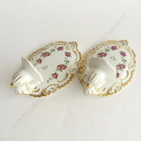 PR DRESDEN PORCELAIN WALL CANDLE HOLDERS 160 X 110MM