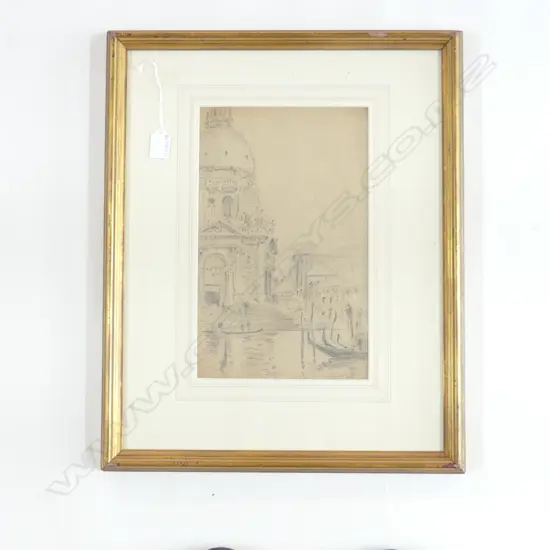 ARTIST UNKNOWN - VENICE PENCIL DRAWING 1930 335x210mm