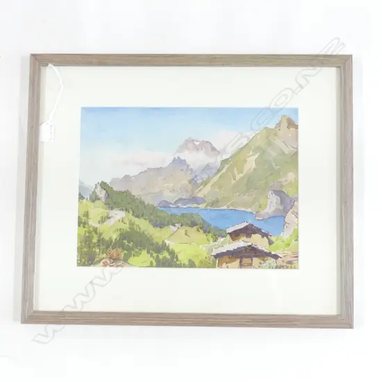 CARL FELKEL (AUSTRIAN) W/C MOUNTAIN SCENE 280x385mm