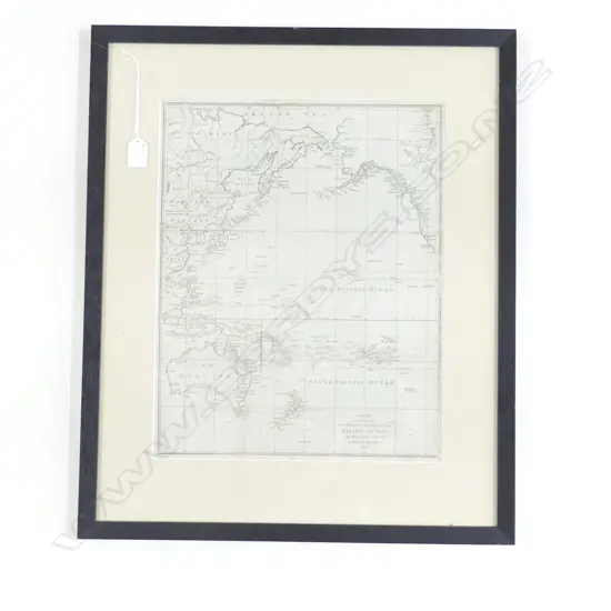 18thC COPPERPLATE MAP OF PACIFIC OCEAN 445x350mm