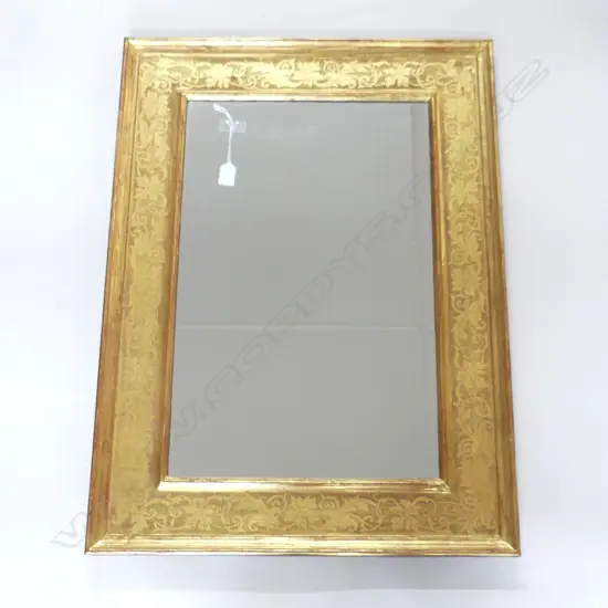 GILT MIRROR w. PUNCHWORK FLORAL BORDER 800x600mm
