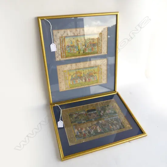 2 INDIAN / PERSIAN DETAILED MINIATURE STYLE ARTWORKS; 195x295mm
