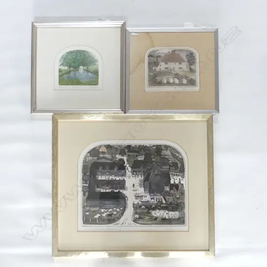 3 FRAMED LTD ED. PRINTS; 2 X GRAHAM CLARKE (LARGEST 350 X 300MM) 1 STEPHEN WHITTLE (165 X 150MM)