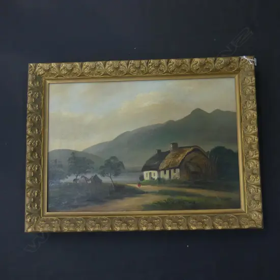 JAMES ARCHIBALD, HIGHLAND COTTAGES LOCH LOMOND, OIL ON CANVAS, 660 x 460mm