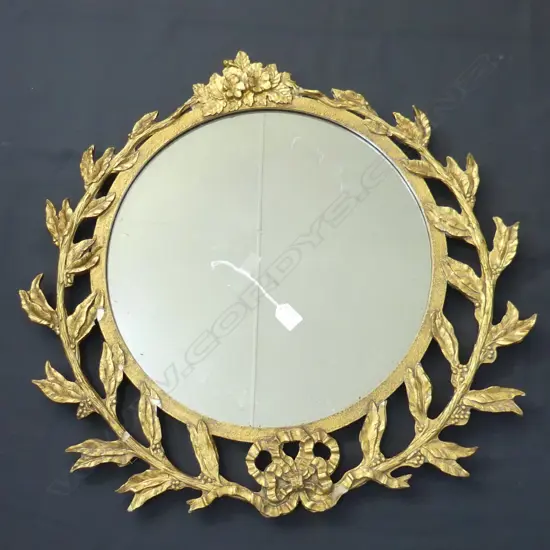 GILT FRAMED MIRROR - (some losses to frame) 690mm dia
