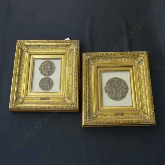 PR LG GOLD GILDED FRAMED LAURENCE MEDALLION REPLICAS 490 X 430 INCL. FRAMES
