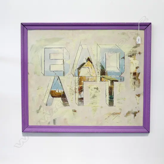 ARTIST UNKOWN ACYRLIC ON CANVAS BOARD BAD ART 510 X 6000 MM