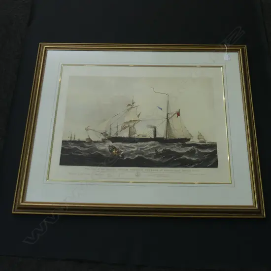 LG FRAMED VINTAGE SAILING SHIP PRINT 600 X 500MM 