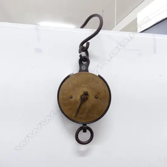 VINTAGE BRASS & CAST IRON SALTER BUTCHERS HOOK SCALES 