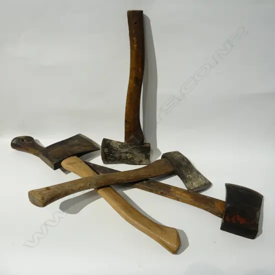 1 OLD AXE & 3 TOMAHAWK AXES