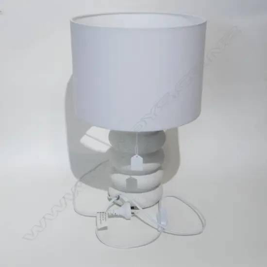 CONTEMPORARY LAMP; WHITE CERAMIC BASE H.430mm