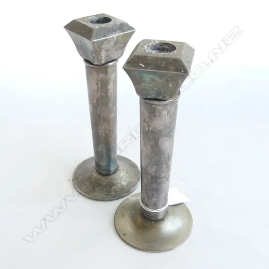 PR HEAVY SILVER METAL CANDLESTICKS MARKED 'GUCCI MADE IN ITALY' H.170mm