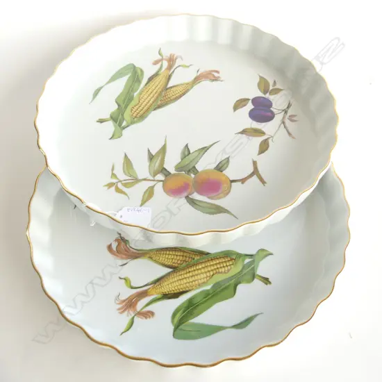 PR OF R. WORCESTER EVESHAM FLAN DISHES, DIA. 350mm