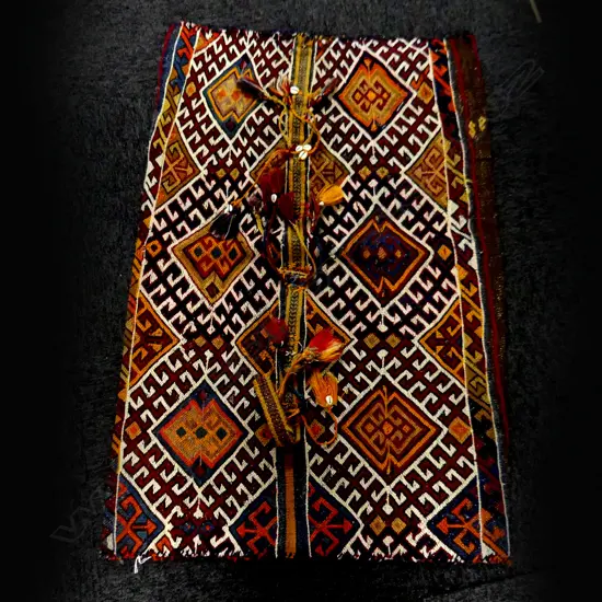 OLD PERSIAN KELIM COVERED GRAIN BAG GEOMETRIC 100 x 660mm