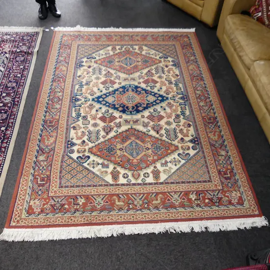 LGE MACHINE KNOTTED RUG TERRACOTTA TONES 2400x1650mm