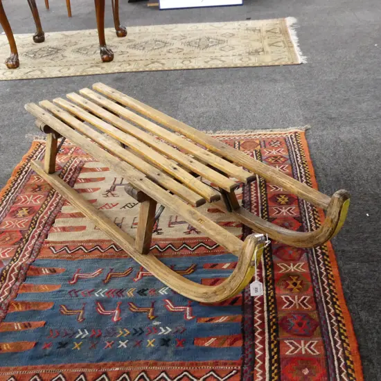 WOODEN SLEIGH MADE IN AUSTRIA L.1100mm