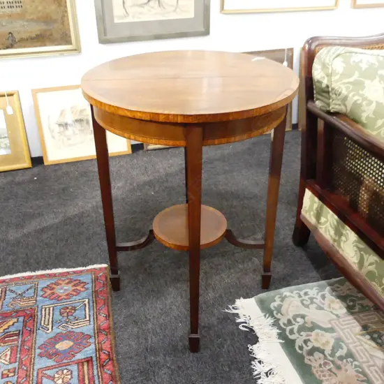 VINTAGE MAHOGANY ROUND TABLE, DIA ,565MM
