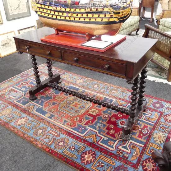 VICTORIAN MAHOGANY BARLEY TWIST SOFA TABLE 1220x540x735mm