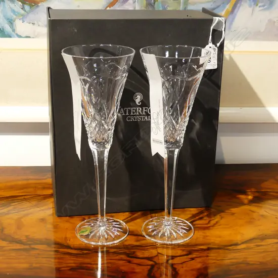 PR BOXED WATERFORD CHAMPAGNE FLUTES 