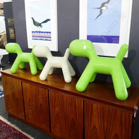 THREE RETRO PUPPY DOGS, 680 x 600mm