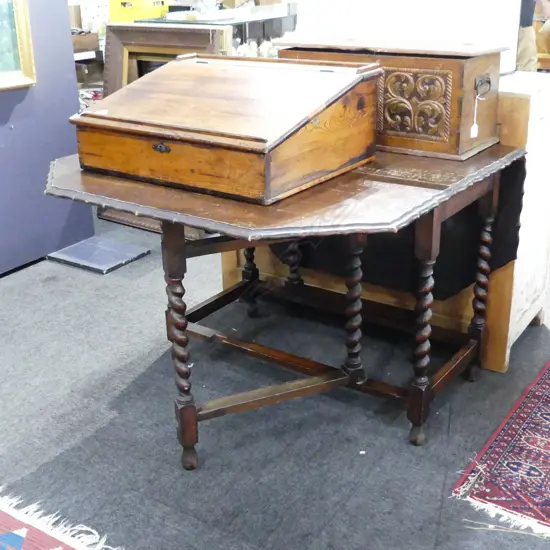 EARLY 20thC GATE LEG TABLE 1070x530x760mm