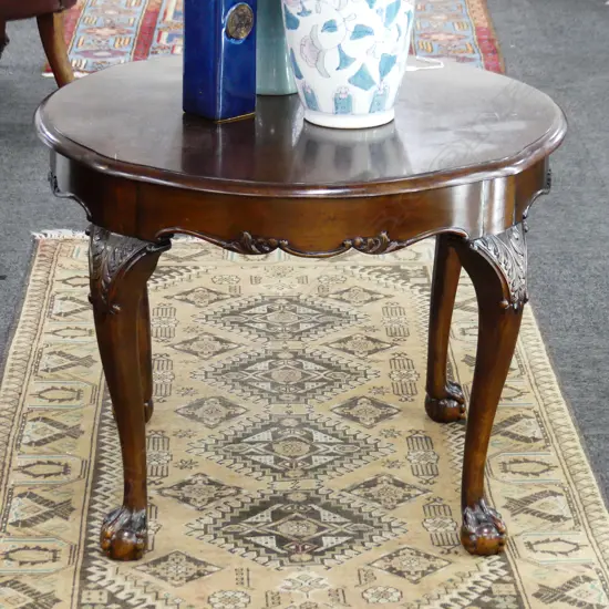 MID 20THC CIRCULAR WALNUT FRENCH STYLE COFFEE TABLE Dia.800mm