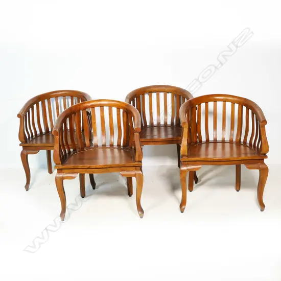 4 WOODEN CLUB CHAIRS