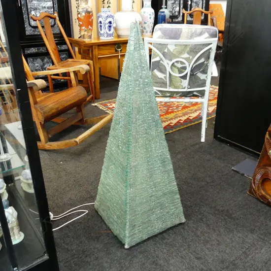 TALL GLASS PYRAMID LAMP H.1050mm