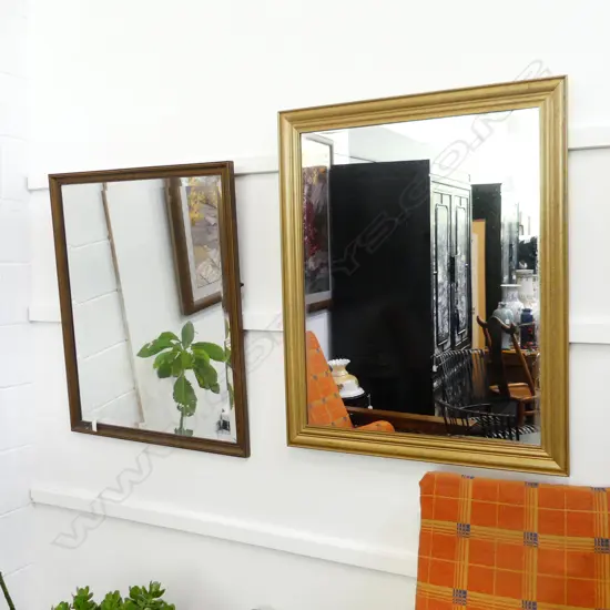 2 LGE GOLD FRAMED MIRRORS 720x890mm