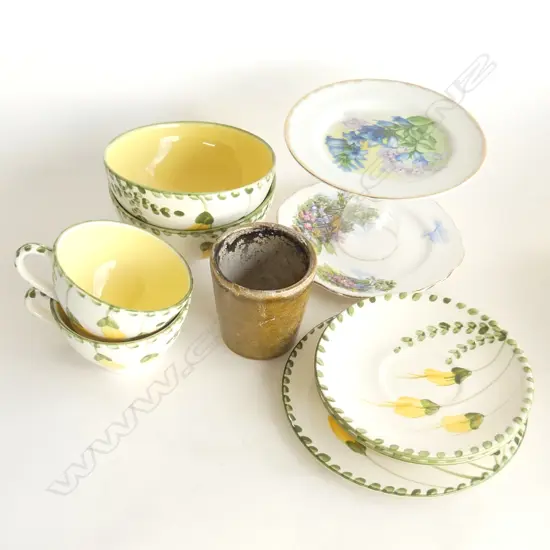 BOX STUDIO CERAMICS AND VINTAGE CAKE PLATE